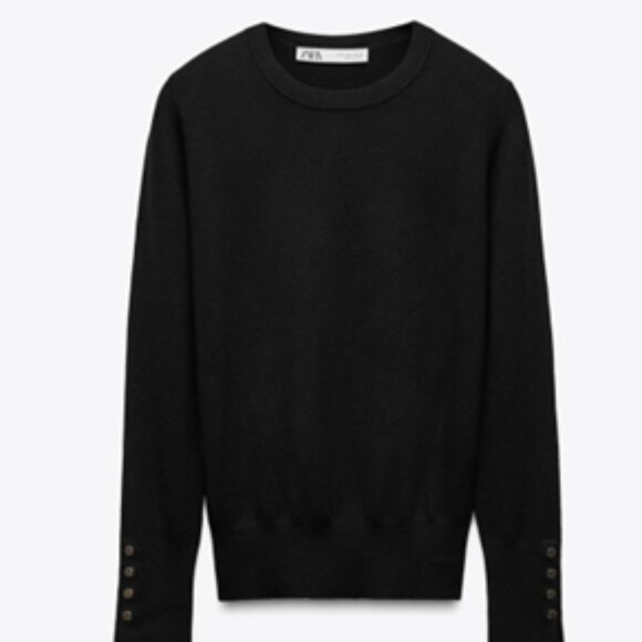 NWT ZARA Basic Plain Knit Sweater Navy Size XL - Picture 2 of 7